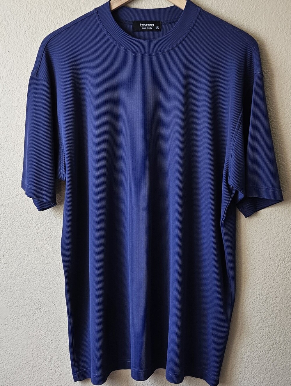 TOSCANO MADE IN ITALY, NAVY BLUE RIBBED KNIT, CREWNECK XL